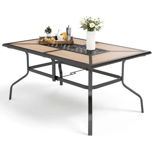Outdoor Patio Dining Table for 6, Rectangular Patio Furniture Table - Image 8