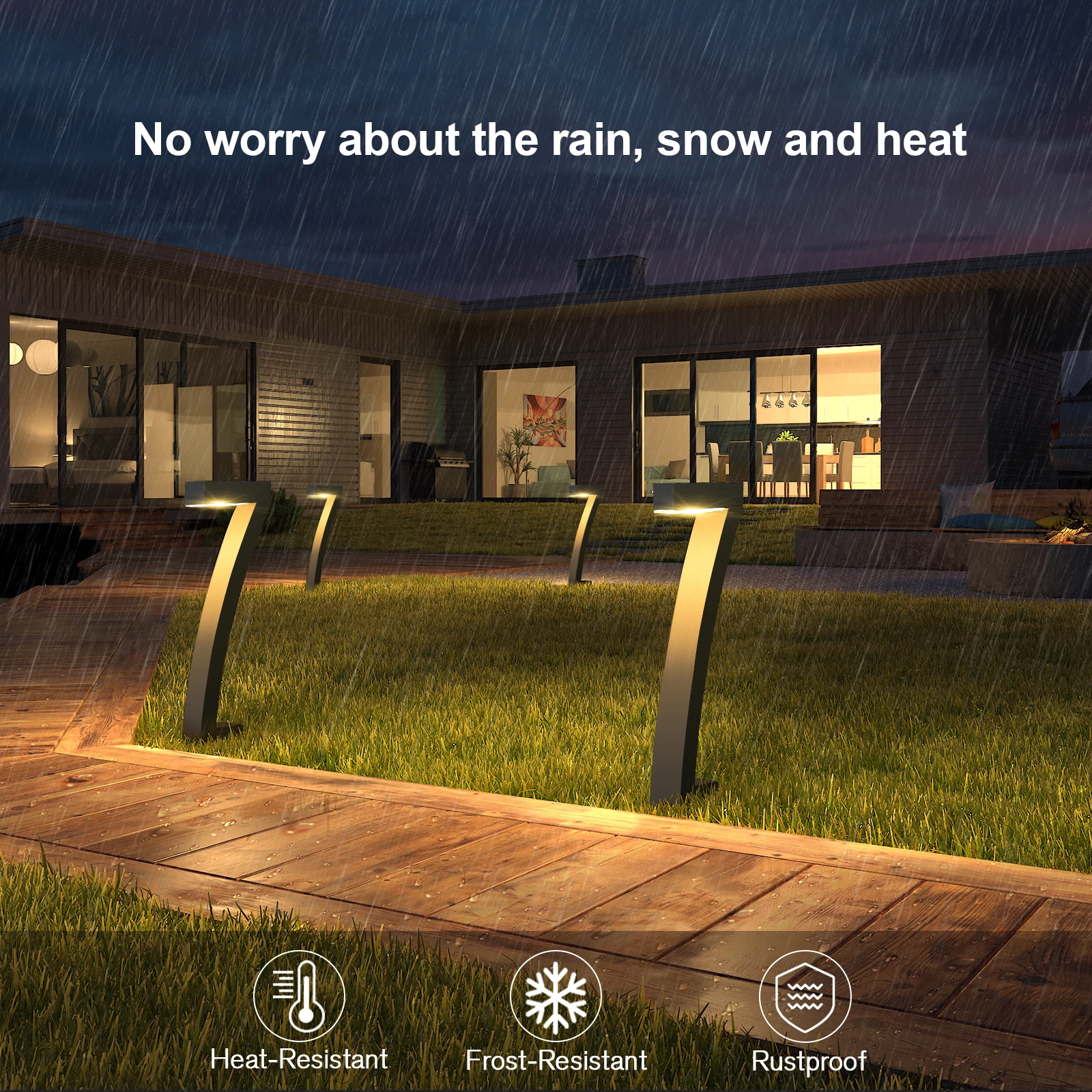 6Pack Bright Solar Outdoor Lights Pathway, 12 Hrs Solar Garden Lights, Auto On/Off - Image 4