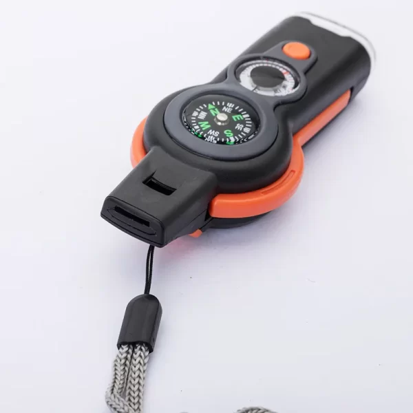 7 in 1  Survival Emergency Tool Whistle Compass Thermometer Magnifier Flashlight - Image 11