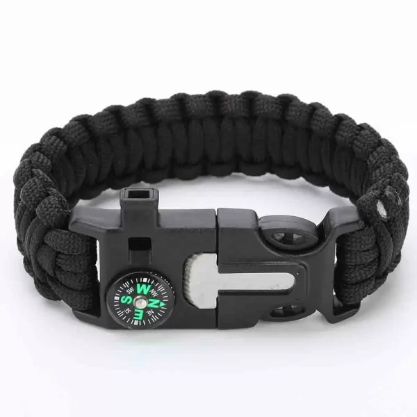 Outdoor  Survival Umbrella Rope SOS Bracelet Emergency Rescue Bracelet Compass - Image 3