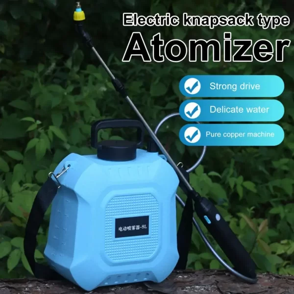5L/8L Garden Electric Sprayer Backpack Sprayer with Shoulder Strap Telescopic Wand 2 Nozzles Battery Powered Sprayer - Image 4