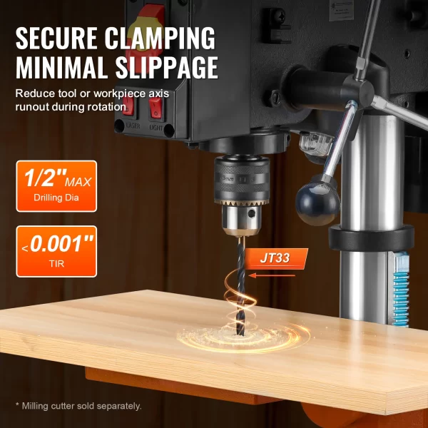 SucceBuy 10 in Benchtop Drill Press 6.2A Induction Motor Tabletop Drilling Machine - Image 5