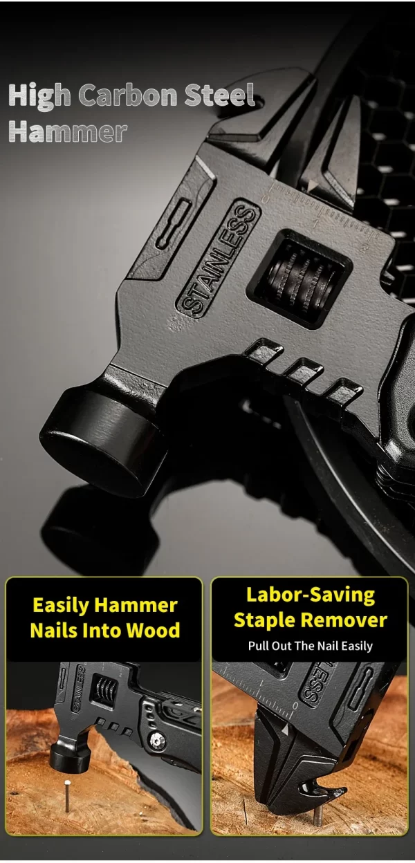 New Multifunctional Wrench Hammer Knife Pliers Survival Tool Stainless Steel Multi-tool Knife - Image 14