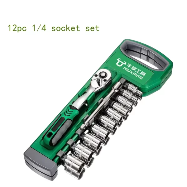 72 Tooth Socket Sleeve Wrench Set 1/4" 3/8" Wear-resisting Ratchet Wrench Socket - Image 19
