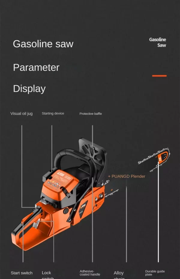 Powerful Gasoline Chainsaw for Tree Cutting with 4-Stroke Engine and Handheld Design C - Image 27
