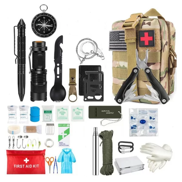 Survival First Aid Kit Survival Full Set Molle Outdoor Gear Emergency Kits Trauma Bag - Image 7