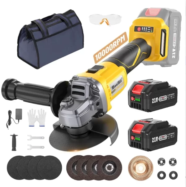 SEESII 21V Brushless Angle Grinder 125mm Cordless Cutting Polishing Machine Electric Li-ion Power Tools for Makita 18v Battery - Image 8