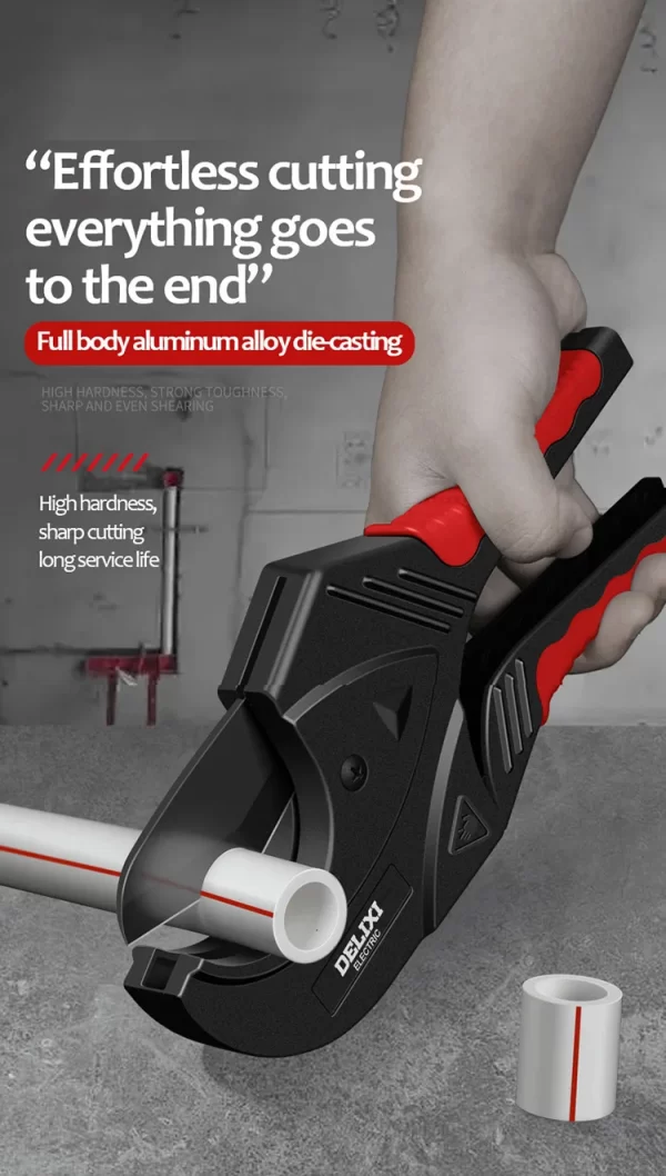 DELIXI ELECTRIC Pipe Cutter，Pipe Scissors SK5 Material Ratchet Cutter PVC/PU/PP/PE Hose Cutting - Image 11
