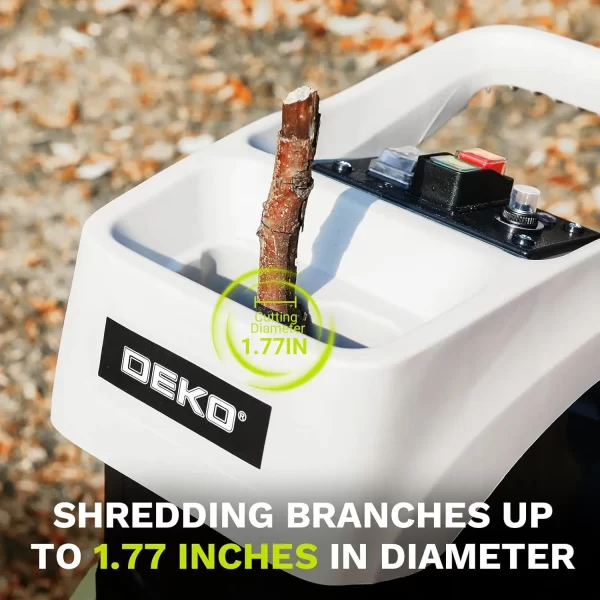 Electric 15-Amp Wood Chipper Shredder: 2800W 1.77-Inch Cutting Diameter - Image 2