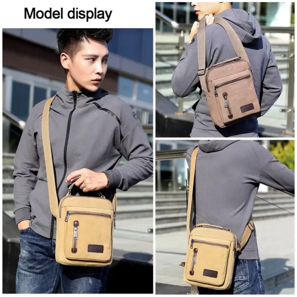 Multi Pockets Men Shoulder Bags Creative Tote Canvas - Image 13