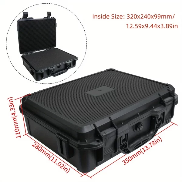 1pc Universal Portable Plastic Tool Box With Foam Insert Waterproof - Image 10