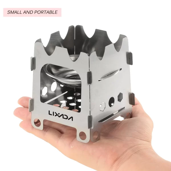 Lixada Titanium Outdoor Camping Stove Portable Ultralight Folding Wood Stove - Image 10