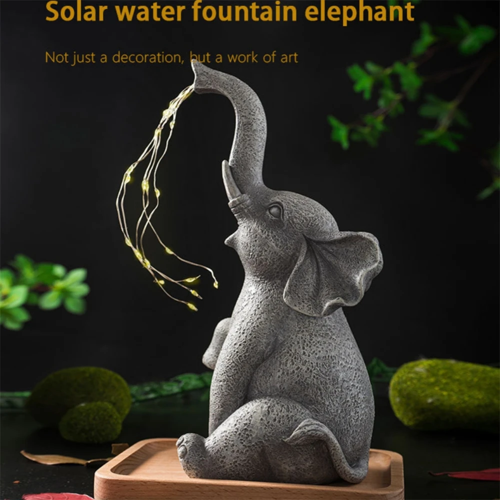 Solar Elephant Statues String Lights - Image 9