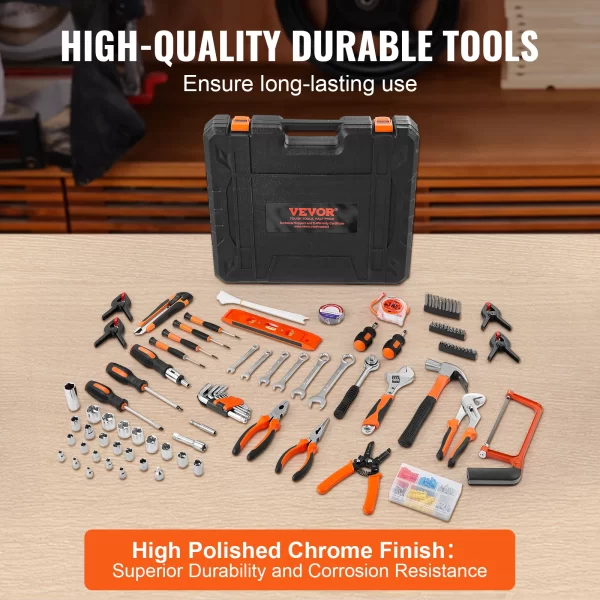 VEVOR Tool Kit Home Repairing Tool Kit with Portable Tool Storage - Image 3
