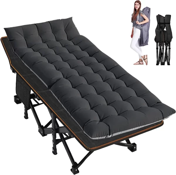 High Quality Portable Outdoor Folding Bed Camping Sleeping Cots Stainless Steel Pipe - Image 8