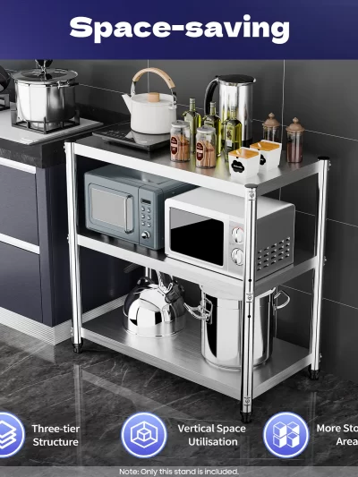 3-Tier Stainless Steel Multifunctional Food Prep Worktable