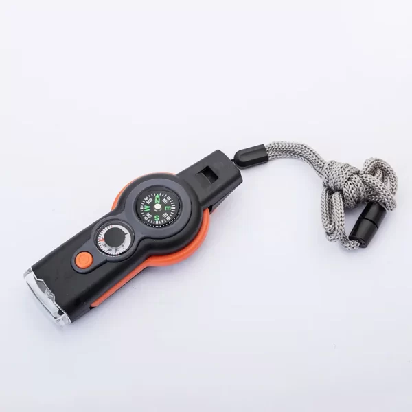 7 in 1  Survival Emergency Tool Whistle Compass Thermometer Magnifier Flashlight - Image 12