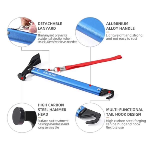Outdoor Survival Tool Camping Multifunctional Hammer - Image 3
