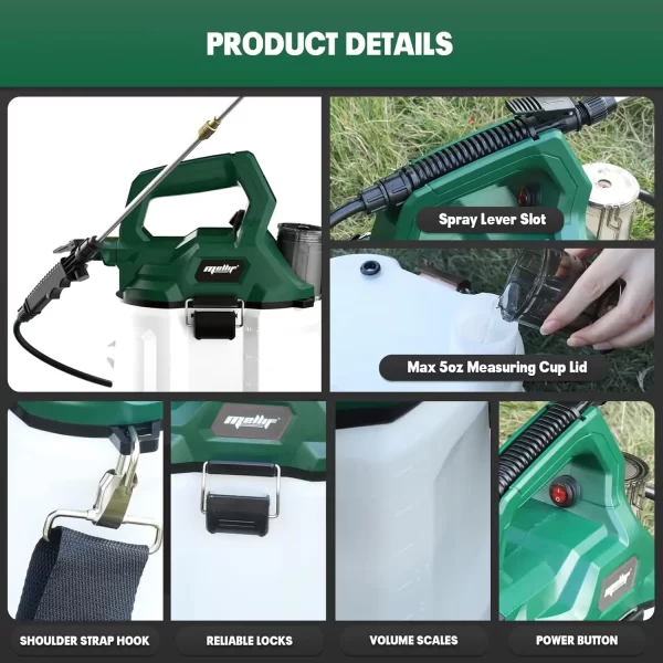 4L Battery Powered Sprayer for Makita 18V Battery BL1820 Electric Garden Sprayer - Image 2