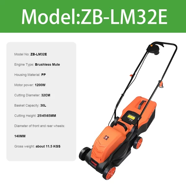 1200W/1600W Hand Push Weeder High Power Electric Lawn Mower - Image 7
