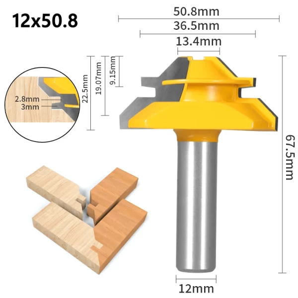 1Pc 45° Degree Lock Miter Router Bit - Image 13
