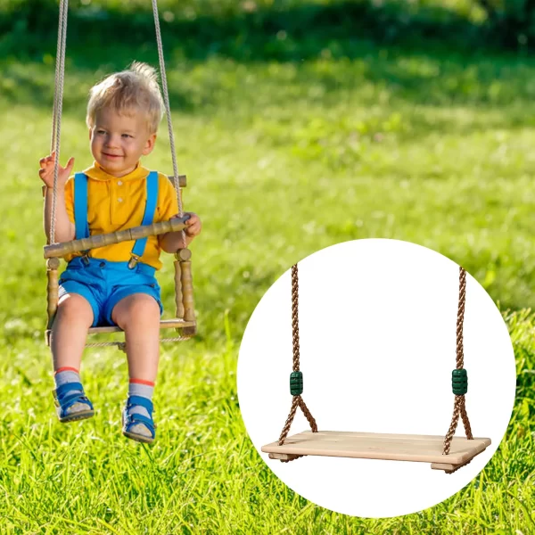 High-Quality Polished Four-Board Anti-Corrosion Wood Swing - Image 10