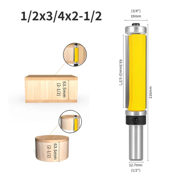1PC Flush Trim Bit With Double Bearing Router Bit Woodworking - Image 9