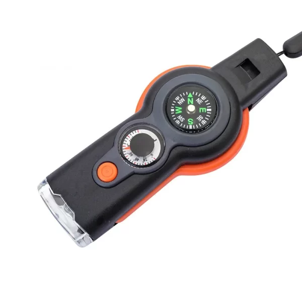 7 in 1  Survival Emergency Tool Whistle Compass Thermometer Magnifier Flashlight - Image 9