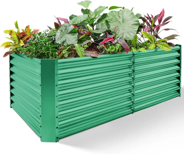 8×4×2 ft Galvanized Raised Garden Bed Kit, Galvanized Planter Raised Garden Boxes Outdoo - Image 4