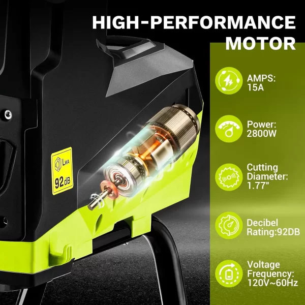 Electric 15-Amp Wood Chipper Shredder: 2800W 1.77-Inch Cutting Diameter - Image 3