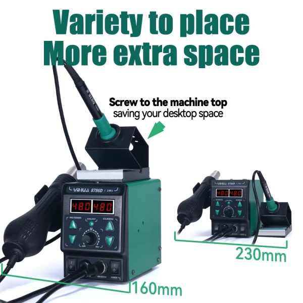 YIHUA 8786D Soldering Iron Hot Air Soldering Station Tool Welding Station - Image 15