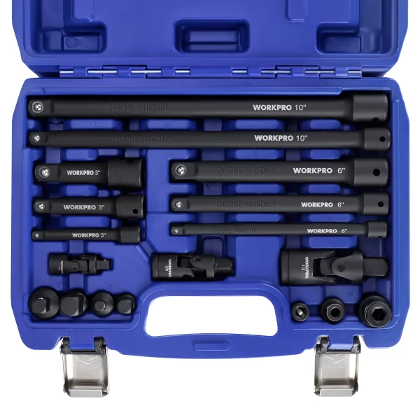 WORKPRO 18Pieces Drive Tool Accessory Set Includes Socket Adapters