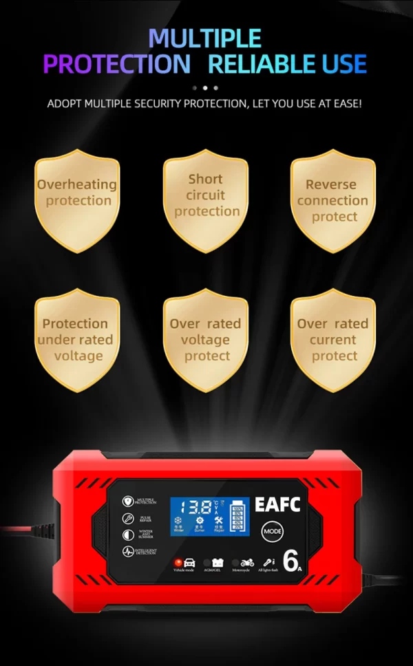 Car Battery Charger 12V 6A Intelligent Fast Charging - Image 14