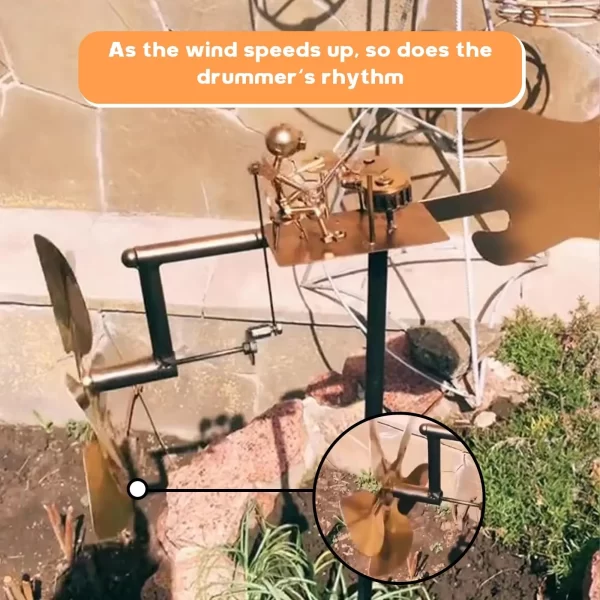 2025 New Metal Drummer Windmill Statue - Image 11