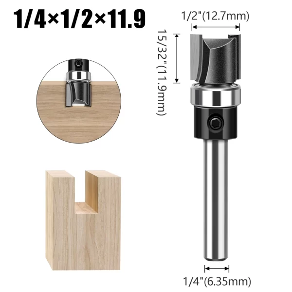1pc 6mm 1/4"Shank Bearing Straight Router Bit - Image 16