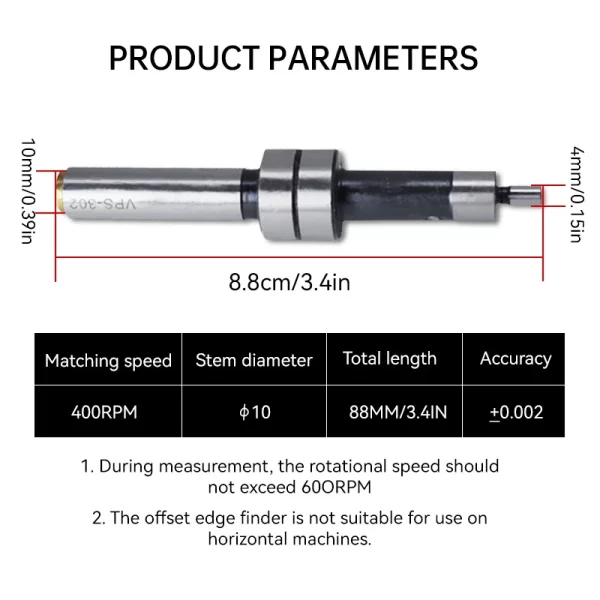 Mechanical 10MM HSS Edges Finder For Milling Lathe Machine Touches Point Sensor Including Milling Cutter - Image 6