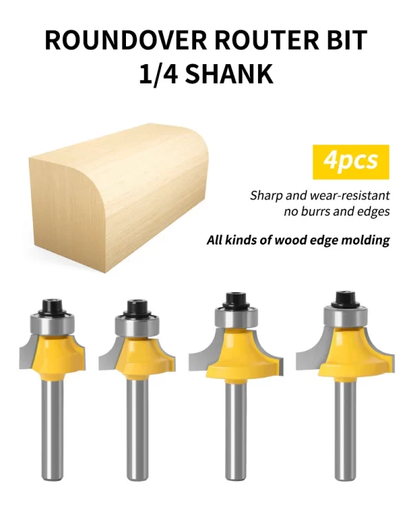 1/4-Inch Shank Roundover Edging Router Bit Set - Image 8