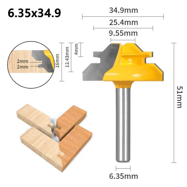 1Pc 45° Degree Lock Miter Router Bit - Image 20