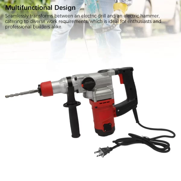 new Electric Hammer Drill Kit Multifunctional 1900W 4500RPM Impact Drill Concrete Hammer Tool - Image 3
