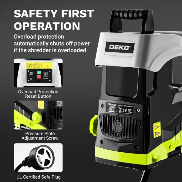 Electric 15-Amp Wood Chipper Shredder: 2800W 1.77-Inch Cutting Diameter - Image 4