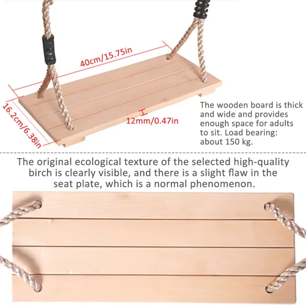 High-Quality Polished Four-Board Anti-Corrosion Wood Swing - Image 4