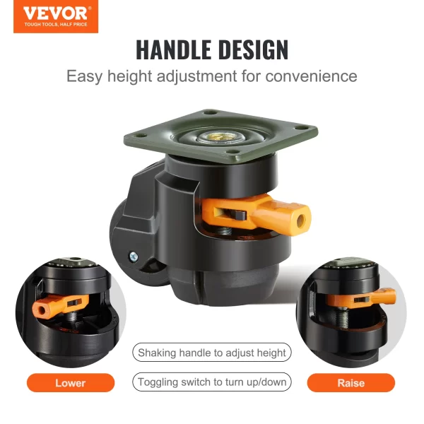 VEVOR 4 Pcs Leveling Casters Heavy Duty Swivel Caster Wheels - Image 2