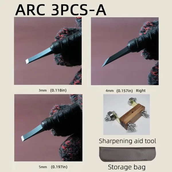 3/8/10 Pcs Tungsten Steel Stone Engraving Kit Professional Chisel Wood - Image 7