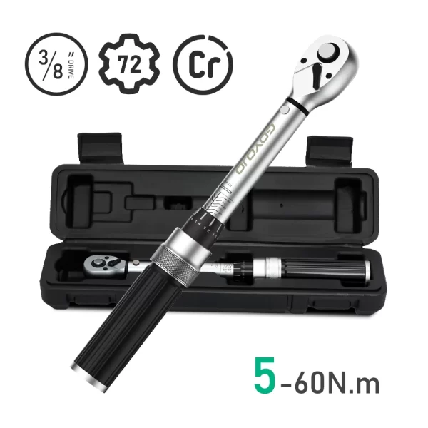 3/8” Torque Wrench 5-60N.m Square Drive Torques Key 1/4” Pro Torque Wrench 5-25N.m