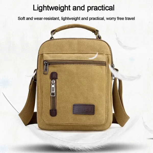 Multi Pockets Men Shoulder Bags Creative Tote Canvas - Image 12