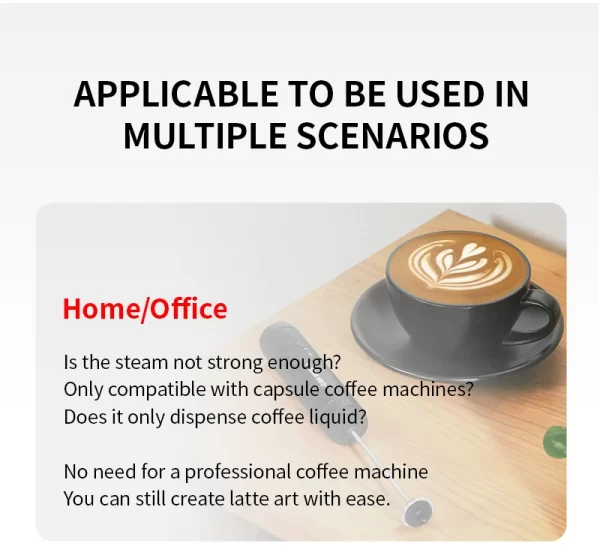 MHW-3BOMBER Electric Milk Frother Portable Handheld Milk Foamer USB Rechargeable - Image 17