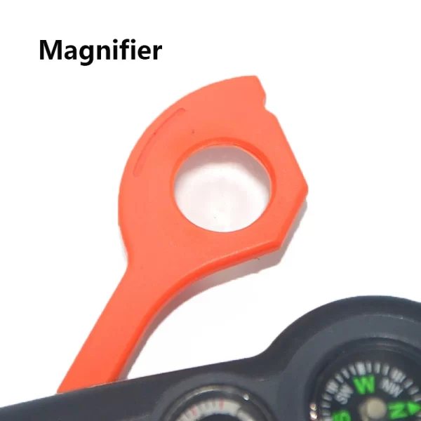 7 in 1  Survival Emergency Tool Whistle Compass Thermometer Magnifier Flashlight - Image 4