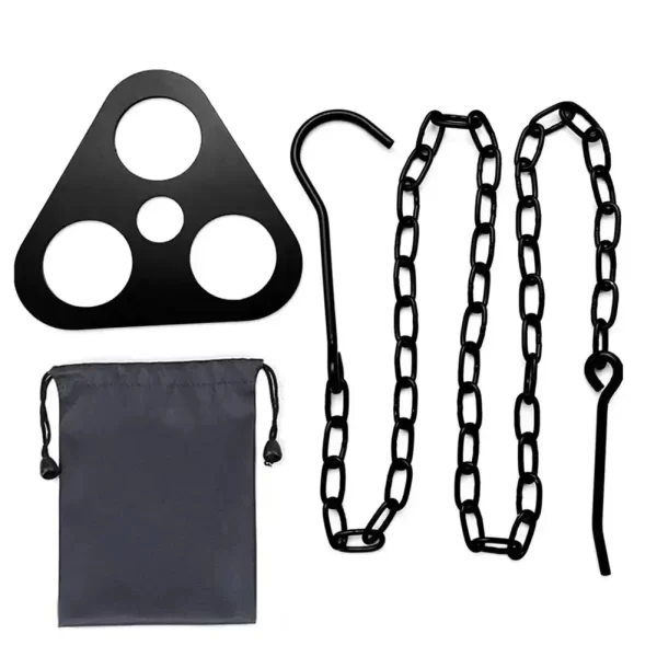 Portable Detachable Outdoor Barbecue Tripod Hanging Rack Campfire Grill Pot Triangle Stand Set - Image 8