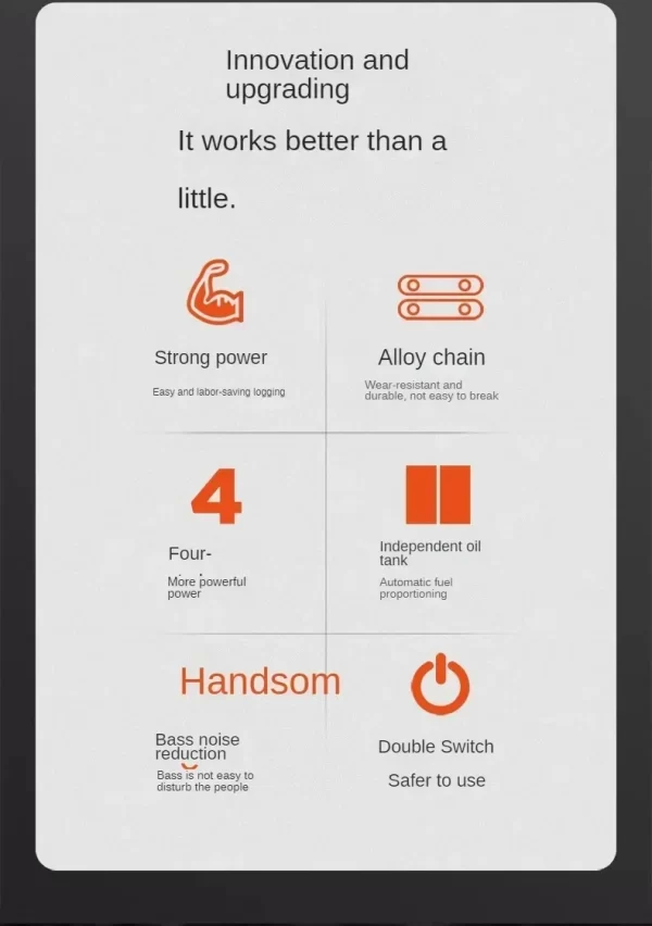 Powerful Gasoline Chainsaw for Tree Cutting with 4-Stroke Engine and Handheld Design C - Image 12