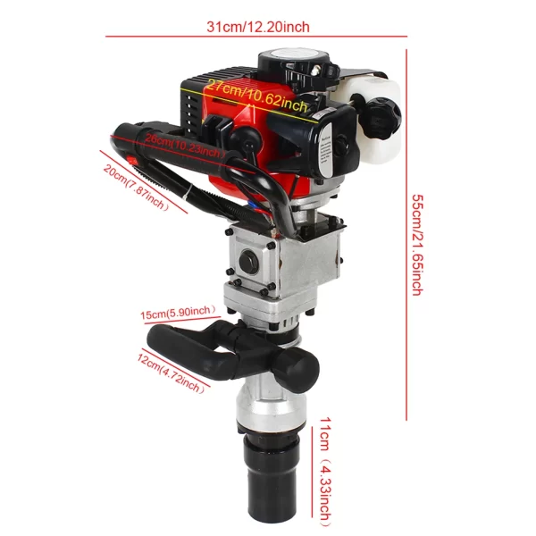 Powered T Fence Post Driver, Portable Farm Piling Driver Single Cylinder Gasoline - Image 6